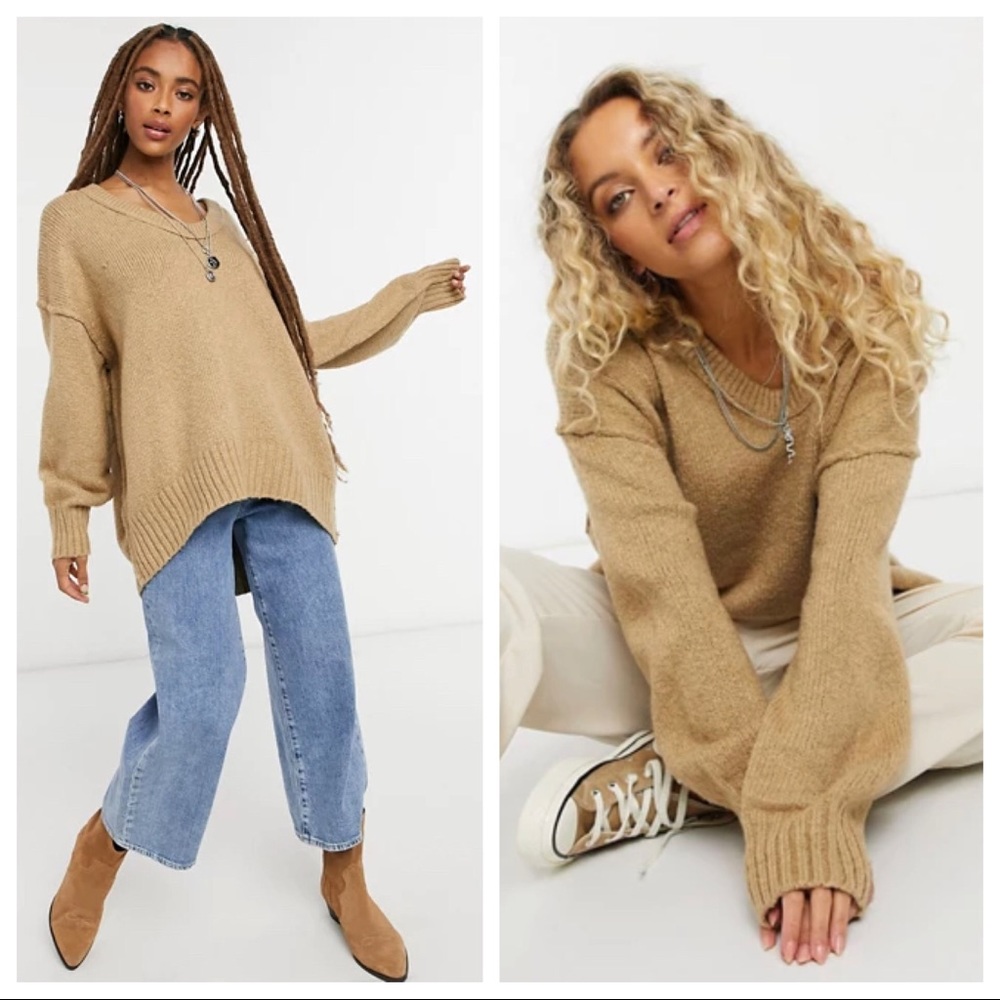 FREE PEOPLE BOHO TUNIC PULLOVER SWEATER TOP A3C - Picture 11 of 16